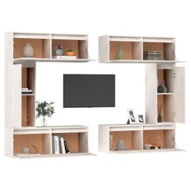 Générique Meubles TV 6 pcs Blanc Bois Massif de pin,54.05 KG,3100200, Meubles, Meubles TV