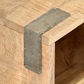 Camerina Meuble TV 130x30x46 cm Bois Massif de manguier Brut,Meuble TV,Meuble TV Moderne,Meuble de Salon