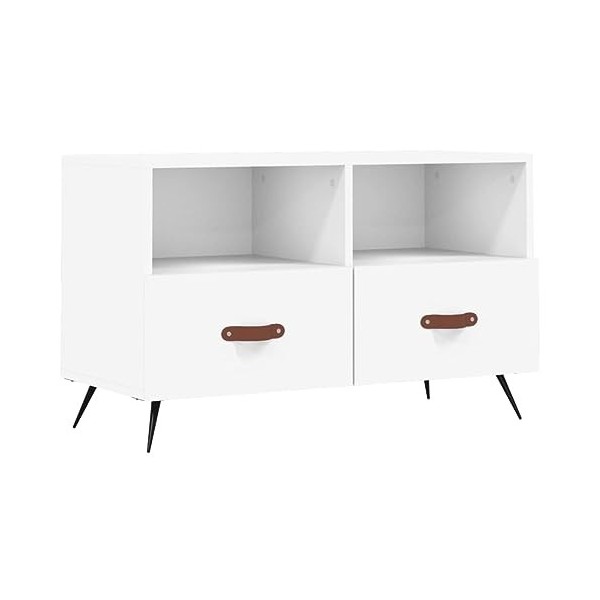 vidaXL Meuble TV Blanc 80x36x50 cm Bois dingénierie