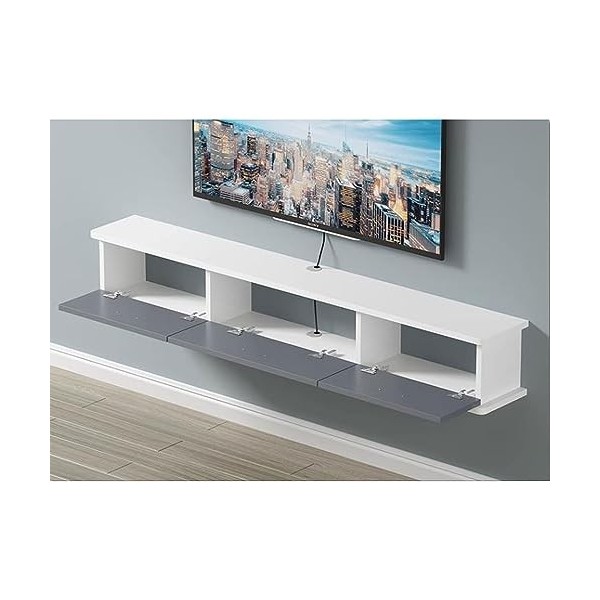 KOWJIFH Meuble TV Mural Étagère TV Flottante Étagère Murale Console TV multimédia Support TV Centre de Divertissement Meuble 