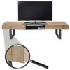 Meuble de télévision HWC-A15, Table Basse TV, Sapin Massif Rustique 46x180x41cm