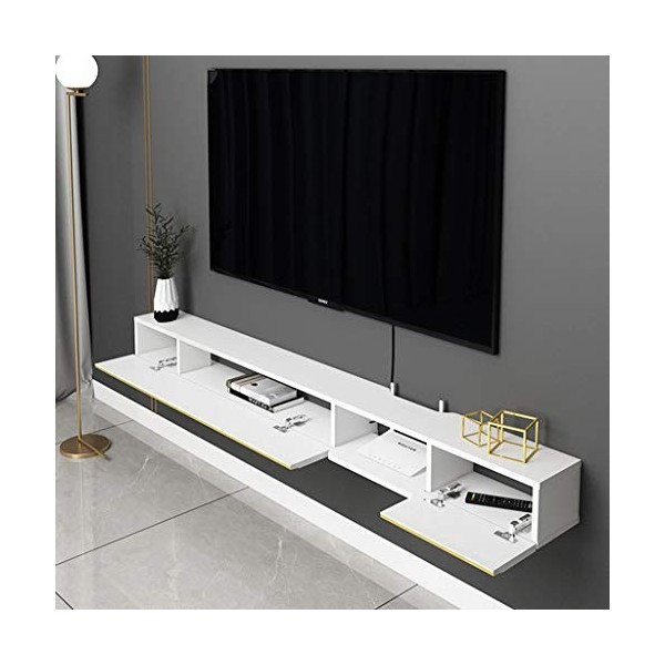Salon Meuble TV Mural Centre de Divertissement avec Portes darmoire Console TV Moderne Console multimédia Console Audio/vidé
