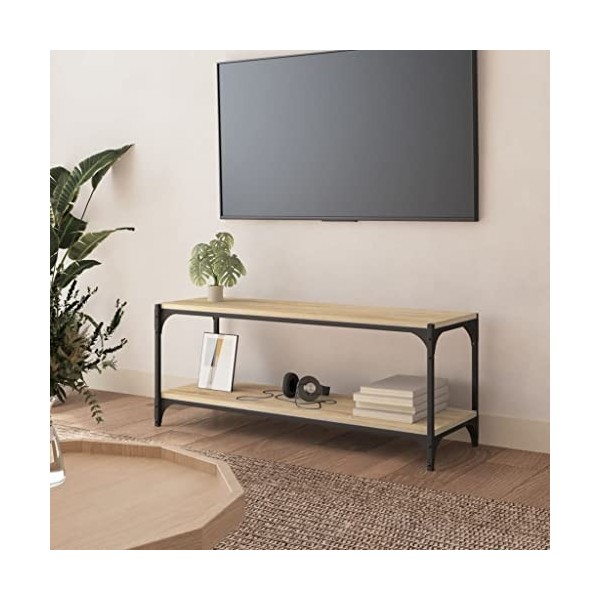 VEEKI Meuble TV, Meuble TV Suspendu, Meuble TV Industriel, Meuble TV Bois, Meuble Chambre, Convient pour Salon ou Chambre, Ch