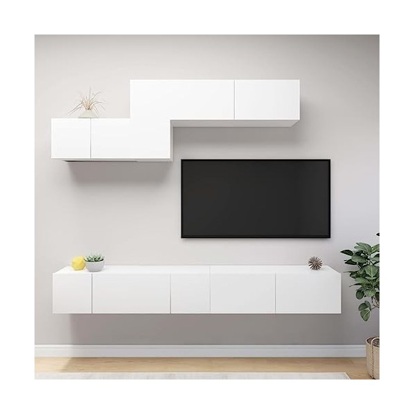 VEEKI Meuble TV, Meuble TV Suspendu, Meuble, Meuble TV avec Rangement，Meuble Industriel, Convient pour Salon ou Chambre, Ense