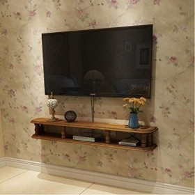 Bois Massif Étagère Murale TV Mural Meuble Mural TV Étagère Flottante Etagère pour équipement multimédia Fond TV étagère déco