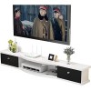 EsEntL Meuble TV, Meuble TV, étagères flottantes, Console multimédia TV Murale, 100/120/140/160 cm, pour Xbox/routeurs/téléco