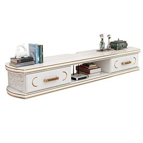 MABIBI Meuble TV mural flottant, meuble TV mural, étagère de rangement pour décodeur, console de jeux satellite, boîte de câb