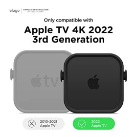 elago Support Multi Compatible avec Apple TV 4K 3ème Génération 2022 - 3 Options de Montage : Aimant, Vis, Courroie, Instal