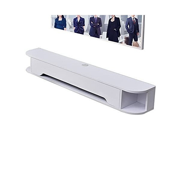 EsEntL Console multimédia Murale de 51,1 Pouces avec Porte, Meuble TV Flottant pour Centre de Divertissement, Support de déco
