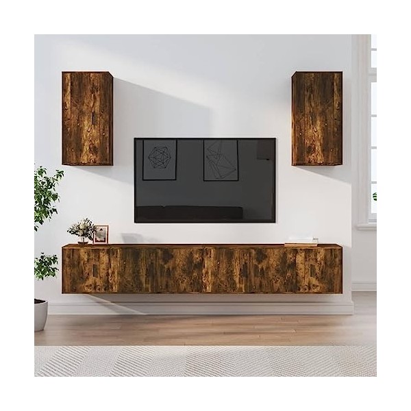 VEEKI Meuble TV, Meuble TV Suspendu, Meuble TV Industriel, Meuble TV Bois, Meuble Chambre, Convient pour Salon ou Chambre, En