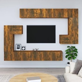 Générique Meuble TV Mural Chêne fumé Bois dingénierie,103 KG,3114595, Meubles, Meubles TV