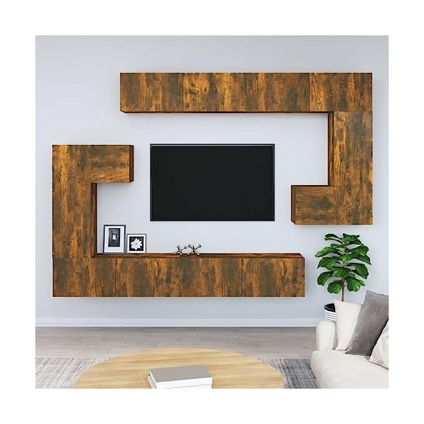 Générique Meuble TV Mural Chêne fumé Bois dingénierie,103 KG,3114595, Meubles, Meubles TV