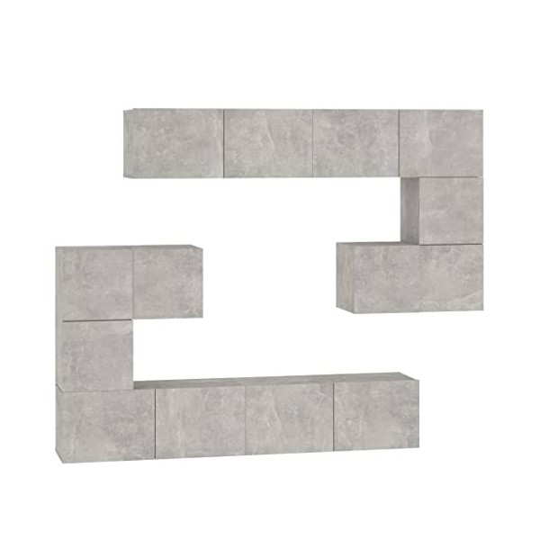Générique Meuble TV Mural Gris béton Bois dingénierie,81 KG,3114585, Meubles, Meubles TV
