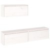 ZEYUAN Meubles TV 3 pcs Blanc Bois Massif de pin,Meuble TV,Table Basse Salon Meuble TV,Table Basse LED Couleurs