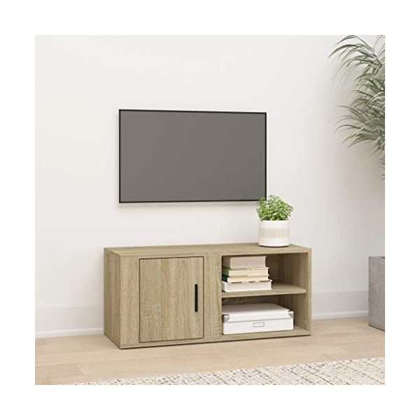 FAMIROSA Meubles TV Chêne Sonoma 80x31,5x36 cm Bois dingénierie 13.1KG 