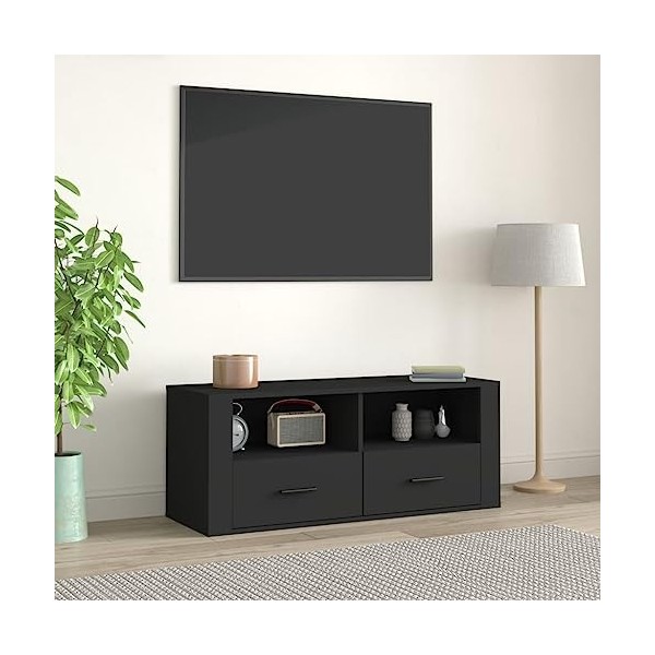 Générique Meuble TV Noir 100x35x40 cm Bois dingénierie,24.9 KG,816809, Meubles, Meubles TV