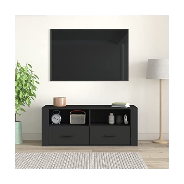 Générique Meuble TV Noir 100x35x40 cm Bois dingénierie,24.9 KG,816809, Meubles, Meubles TV