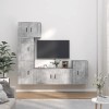 ARKEM Ensemble de Meubles TV 5 pcs Gris béton Bois dingénierie,Meuble TV Longueur,Meuble Bas Salon,Meubles De Salon TV