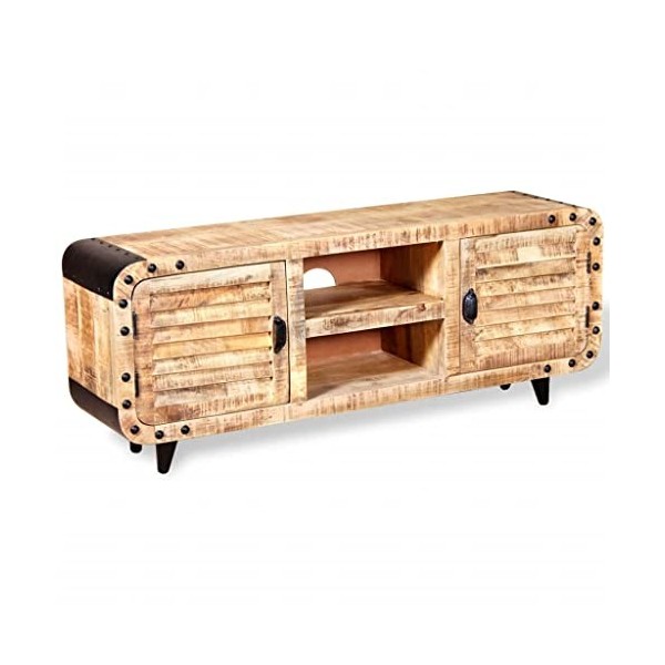 Meuble TV, Banc TV Support de Télévision Table TV Bas Armoire Basse Meuble TV Bois de manguier Massif 120 x 30 x 50 cm
