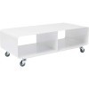 Kare Design Meuble TV Lounge, avec roulettes, salon, bureau, Buffets bas, blanc, 30x90x42cm