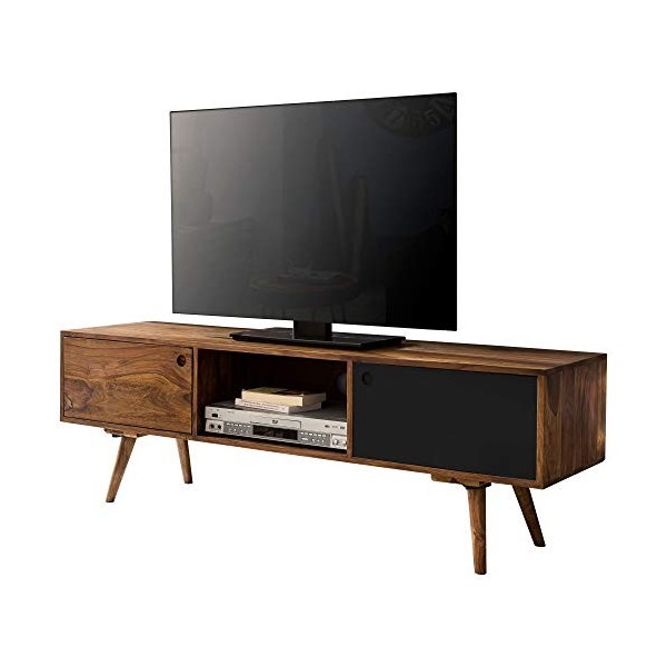 FineBuy Meuble TV Bois Massif Sheesham 140 x 45 x 35 cm Lowboard TV Commode | Étagère pour la télévision - pour téléviseur ju