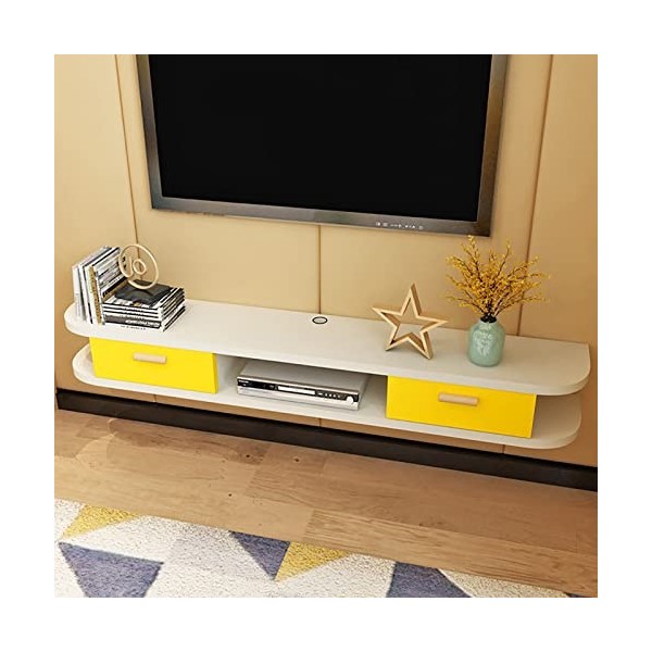 SORVA Meuble TV Flottant Étagère Meuble TV Flottante Étagère TV Murale Centre de Divertissement Routeur DVD Étagères, pour Un