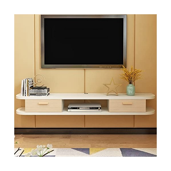 SORVA Meuble TV Flottant Étagère Meuble TV Flottante Étagère TV Murale Centre de Divertissement Routeur DVD Étagères, pour Un