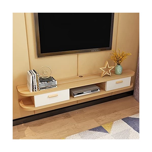 SORVA Meuble TV Flottant Étagère Meuble TV Flottante Étagère TV Murale Centre de Divertissement Routeur DVD Étagères, pour Un