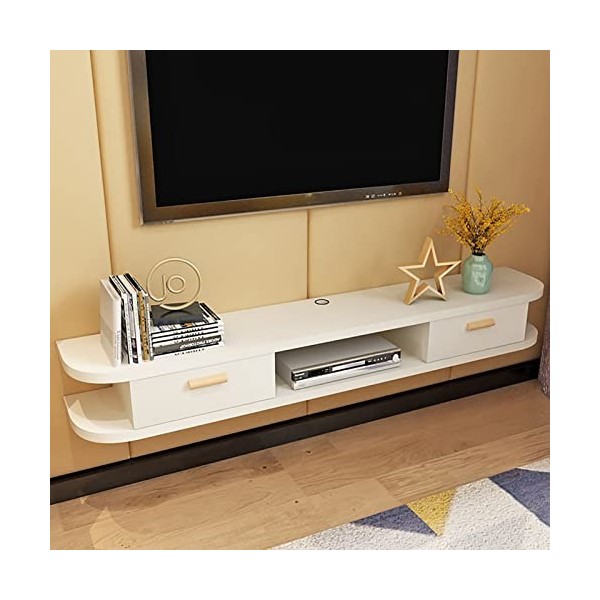 SORVA Meuble TV Flottant Étagère Meuble TV Flottante Étagère TV Murale Centre de Divertissement Routeur DVD Étagères, pour Un