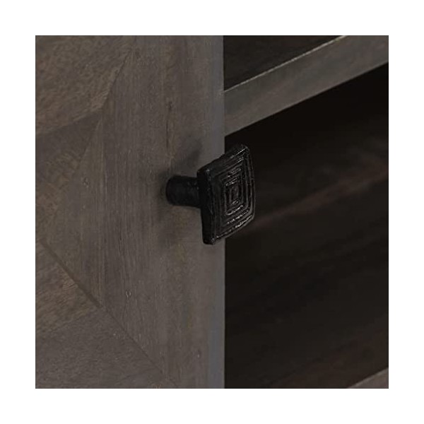 Meuble TV avec 2 Portes | Style Classique | Rangement matériel télé Audio Video Gaming | 140x30x45cm Marron