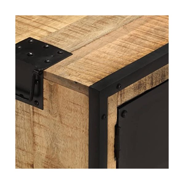 Meuble TV avec 1 tiroir 2 Portes | Style Industriel | Rangement matériel télé Audio Video Gaming | 110x31x46cm Marron