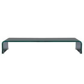 tuduo Meuble/rehausseur Porte TV en Verre Noir 80&nbsp;x 30&nbsp;x 13&nbsp;CM Design élégant et Unique Porte Meuble TV Moderne