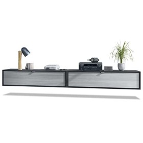 Vladon Ensemble de 2 Set Meuble TV Lana 120, lowboards de 120 x 29 x 37 cm chacun avec Beaucoup despace de Rangement, Caisso