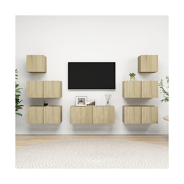 Meuble TV, Meuble TV Suspendu, Meuble TV Blanc, Meuble TV Industriel, Meubles de Salon, Salon, Chambre, Cadre en Acier, vidaX
