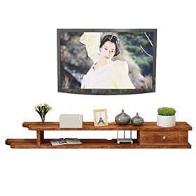 EsEntL Meuble TV, Meuble Bas TV, étagères flottantes, étagère Flottante pour Composants de Meuble TV, étagères pour Composant