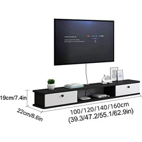 EsEntL Meuble TV Meuble TV Unités Murales pour Salon Meuble TV Flottant Étagère TV Murale avec 3 Rangements pour Centre de Di