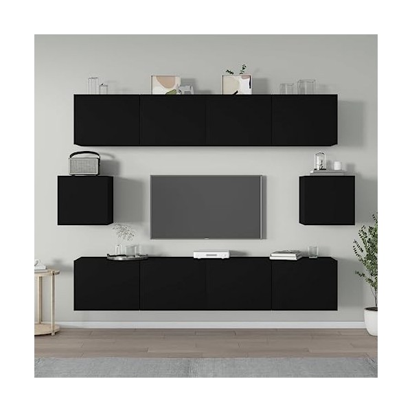 VEEKI Meuble TV, Meuble TV Suspendu, Meuble TV Industriel, Meuble TV Bois, Meuble Chambre, Convient pour Salon ou Chambre, En