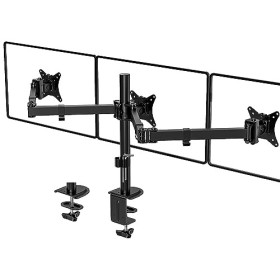 MounTeck Support Ecran PC 3 pour 17-24 Pouces écran Plat & incurvé, vesa 75x75 100x100 Support Triple Ecran, 7 kg/Bras, Auppo