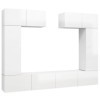 Générique Ensemble de Meuble TV 6 pcs Blanc Brillant Aggloméré,82.3 KG,3079329, Meubles, Meubles TV
