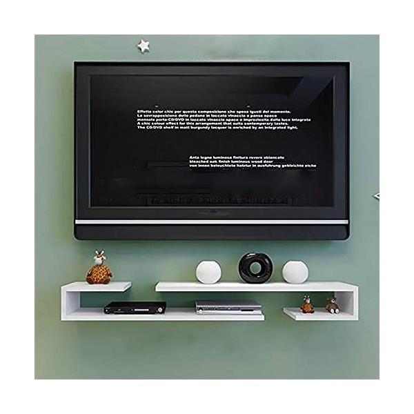 Meuble TV Mural,Set-Top Box Rack Chambre Fond Mur Rack Salon TV Meuble De Rangement/B/70X20X13Cm wwyy