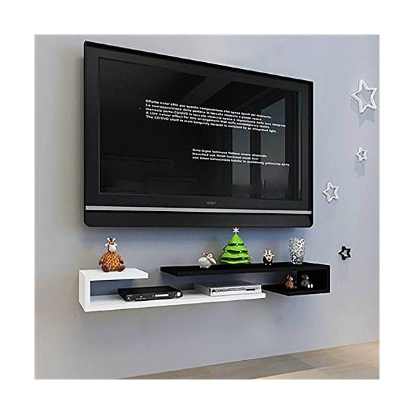 Meuble TV Mural,Set-Top Box Rack Chambre Fond Mur Rack Salon TV Meuble De Rangement/B/70X20X13Cm wwyy
