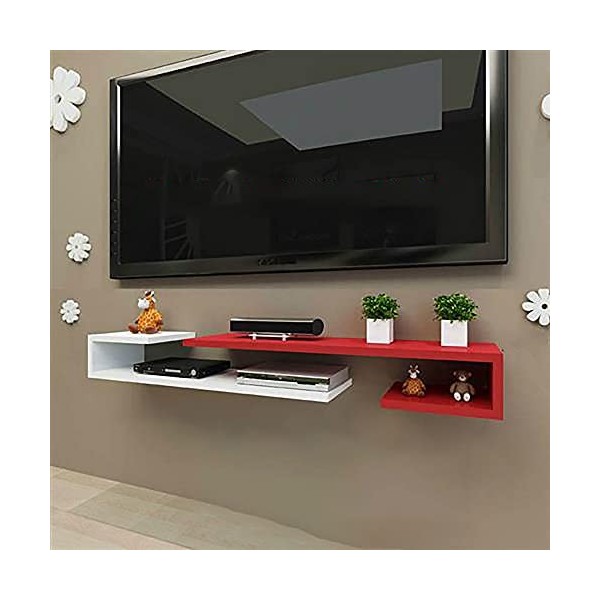 Meuble TV Mural,Set-Top Box Rack Chambre Fond Mur Rack Salon TV Meuble De Rangement/B/70X20X13Cm wwyy