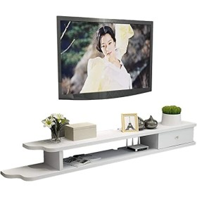 XIBANY Meuble TV, Lowboard TV, Étagères Flottantes, Console Média TV Murale, Cloison de Rangement pour Décodeur, Une Variété 