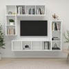 JUNZAI Ensemble de Meubles TV 4 pcs Blanc Brillant Bois dingénierie,Meuble TV,Table Basse Couleurs,Table Basse Salon Meuble 