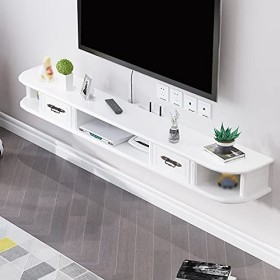 CENAP Meuble TV Flottant étagère TV Murale Centre de Divertissement Console multimédia en Bois Meuble de Rangement Suspendu c