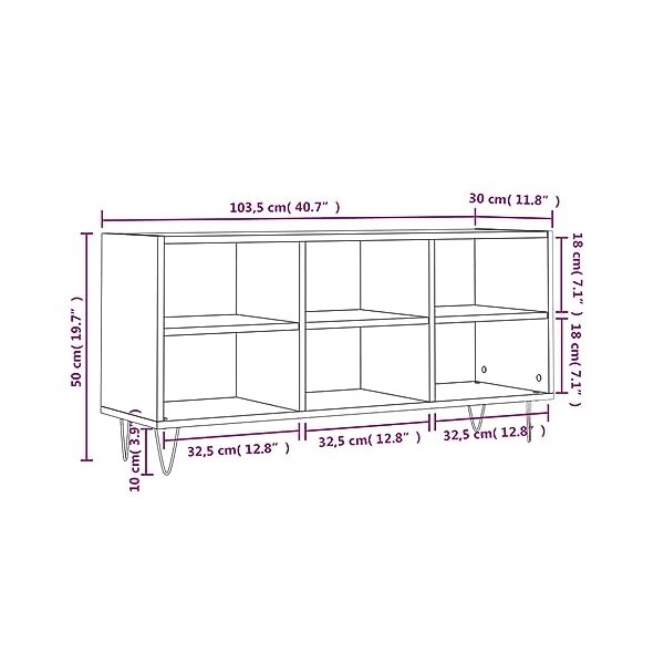 Tidyard Meuble TV Banc TV Meuble de Salon chêne Sonoma 103,5x30x50 cm Bois dingénierie
