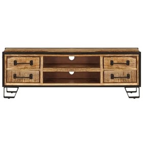 LAPOOH Meuble TV avec tiroirs 120 x 30 x 40 cm Bois Massif de manguier,Meuble Haut Salon,Meuble TV Étagère,Meuble dangle TV