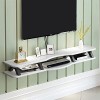 Support TV Flottant Console multimédia Murale Meuble TV Support de Divertissement Console Audio/vidéo pour Meubles de Maison 
