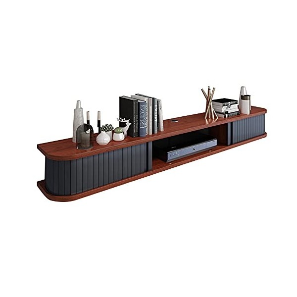 EsEntL Console multimédia Murale, étagère de composant de Meuble TV Flottant, étagère de Rangement Murale et vidéo, Meuble de