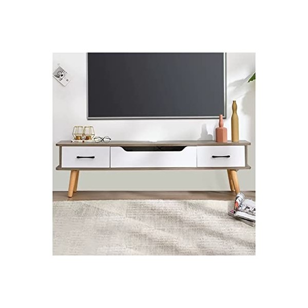 Meuble TV, Centre De Divertissement pour Jeux Vidéo, Meuble TV Moderne avec Tiroirs De Rangement, Centre Multimédia dans Le S
